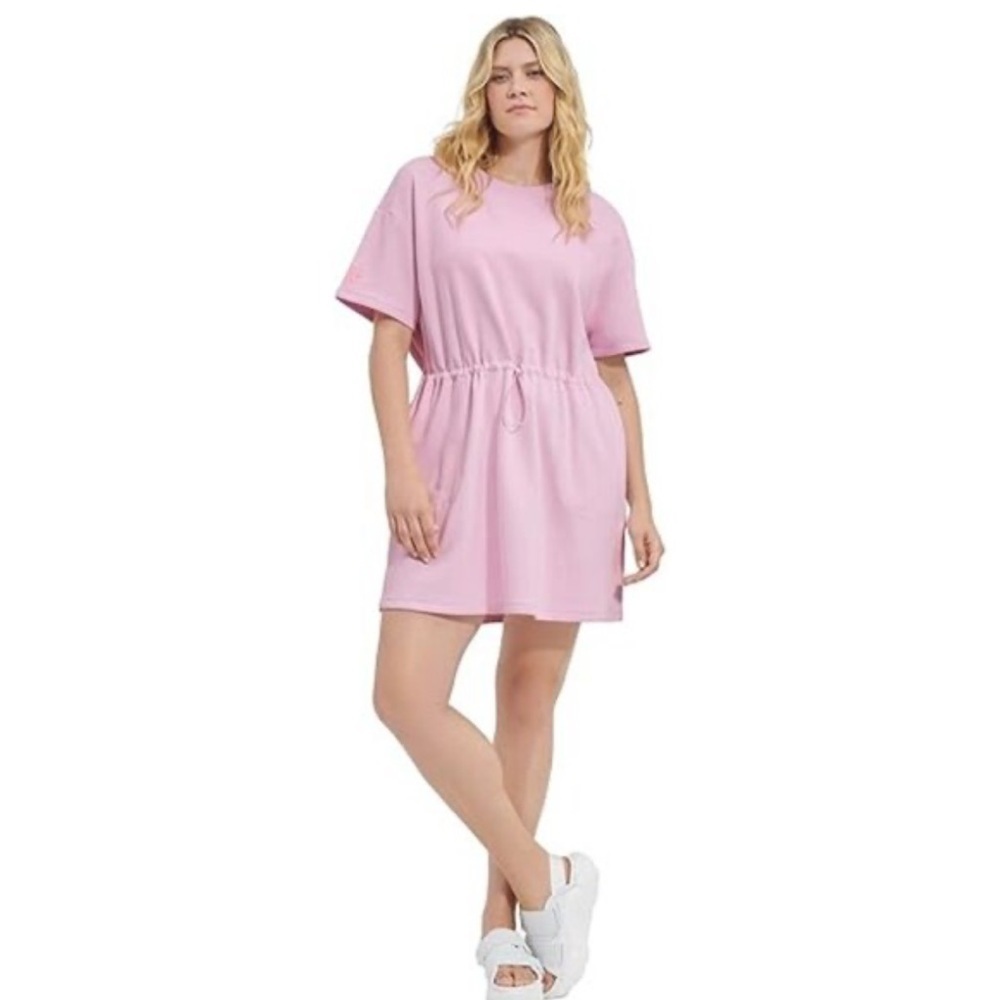 NEW UGG Anisha Dusty Lilac Pink Cotton Crewneck Terry Cloth Sweatshirt Dress